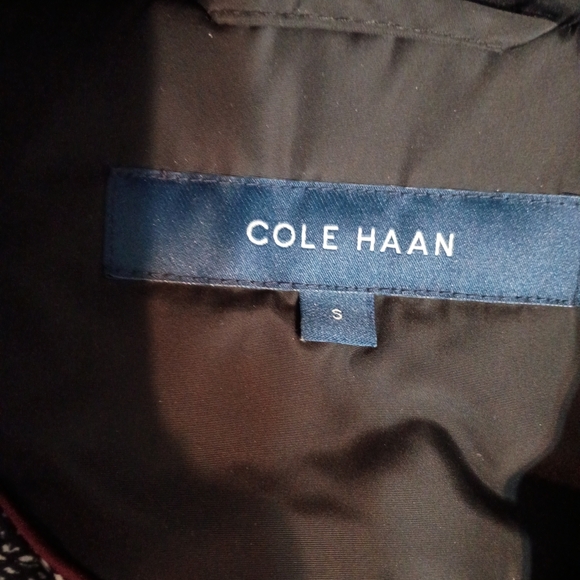 Cole Haan -Black Hooded Parka Down Coat with Gold Accents - Size S,a;; - Picture 7 of 9